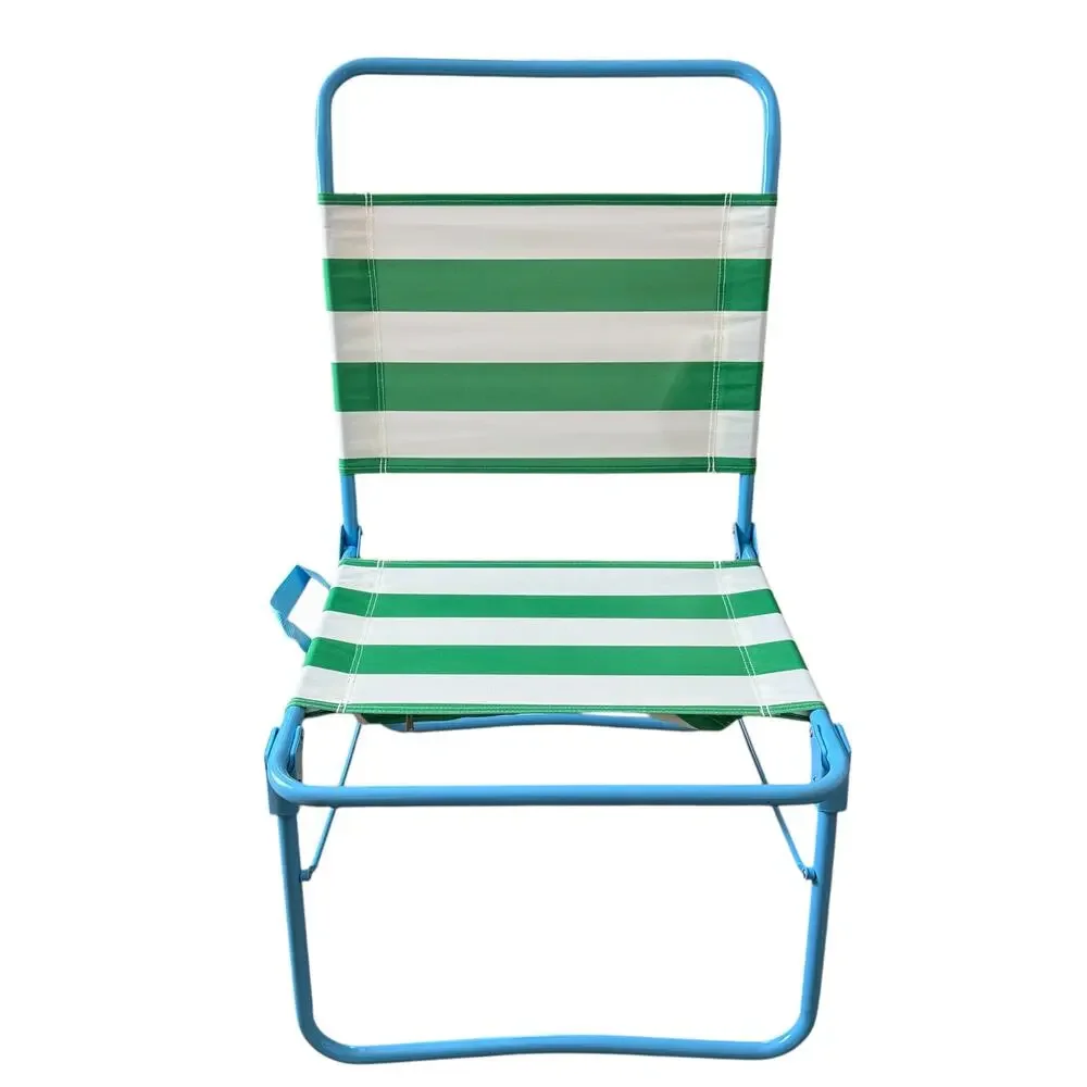 IKEA STRANDON White, Green & Blue Beach Chair (Folds Up)